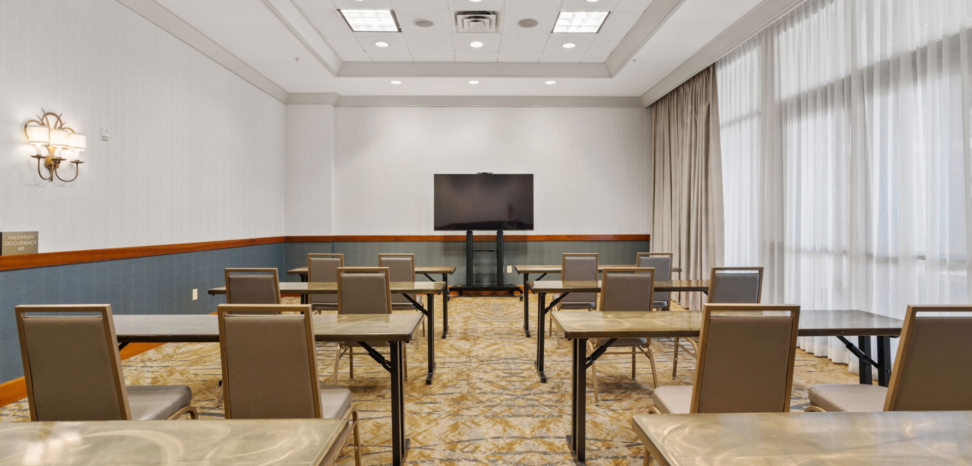 Meeting room with large tv monitor