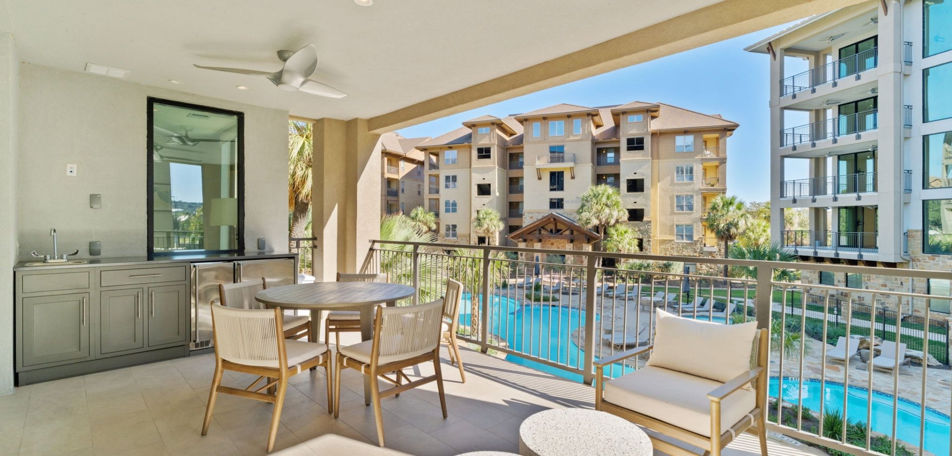 Patio view from the residences at horseshoe bay resort